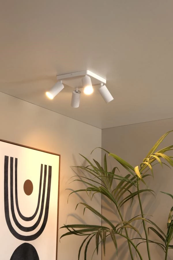 Lucide CLUBS - Ceiling spotlight - 4xGU10 - White - ambiance 1